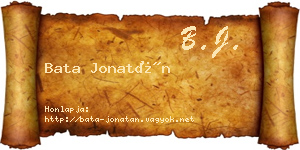 Bata Jonatán névjegykártya
